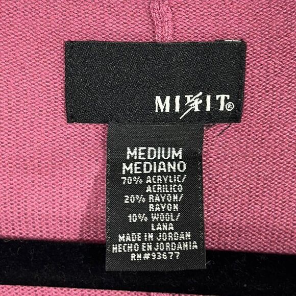 MIXIT Sweater Medium Pink Wool Blend Plunge Neckline - Picture 12 of 13